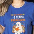 You Cant Scare Me I Teach Preschool Halloween Teacher Women's Heather T-Shirt Heather True Royal You Cant Scare Me I Teach Preschool Halloween Teacher Women's Heather T-Shirt Heather True Royal