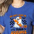 You Can't Scare Me I Teach Science Retro Teacher Halloween Women's Heather T-Shirt Heather True Royal You Can't Scare Me I Teach Science Retro Teacher Halloween Women's Heather T-Shirt Heather True Royal