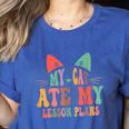 My Cat Ate My Lesson Plans Teacher Sarcastic Women's Heather T-Shirt Heather True Royal