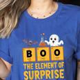 Chemistry Boo The Element Of Surprise Science Teacher Women's Heather T-Shirt Heather True Royal