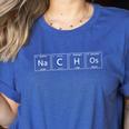 Chemistry Teacher Nachos Periodic Table Adults Short Sleeve Classic Fit Collarless Crew Neck T-Shirt Small Women's Heather T-Shirt Heather True Royal