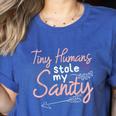 Childcare Provider Daycare Teacher Stole My Sanity Women's Heather T-Shirt Heather True Royal