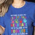 Childcare Teacher Negotiate With Toddlers Daycare Provider Men Women Girls Kids Women's Heather T-Shirt Heather True Royal