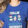 Chillin' With My Preschool Snowmies Teacher Christmas Men Women Kids Women's Heather T-Shirt Heather True Royal Chillin' With My Preschool Snowmies Teacher Christmas Men Women Kids Women's Heather T-Shirt Heather True Royal
