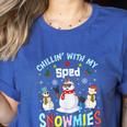 Chillin With My Sped Snowmies Teacher Student Christmas Women's Heather T-Shirt Heather True Royal Chillin With My Sped Snowmies Teacher Student Christmas Women's Heather T-Shirt Heather True Royal