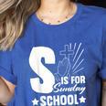 Christian Teacher S Is For Sunday School Essentials Women's Heather T-Shirt Heather True Royal Christian Teacher S Is For Sunday School Essentials Women's Heather T-Shirt Heather True Royal