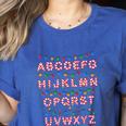 Christmas Alphabet Candy Cane Teachers Students Candy Cane For Men Women Kids Women's Heather T-Shirt Heather True Royal