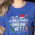 Is It Christmas Break Yet Xmas Holiday Teacher Women Women's Heather T-Shirt Heather True Royal