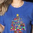 Christmas Library Tree Love Reading Books Nerd Teacher Women's Heather T-Shirt Heather True Royal Christmas Library Tree Love Reading Books Nerd Teacher Women's Heather T-Shirt Heather True Royal
