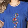 Christmas Musical Note Music Lover Teacher Sing Carols Jesus Women's Heather T-Shirt Heather True Royal