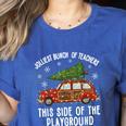 Christmas Teacher Squad Festive Car Tree Lights Xmas Women's Heather T-Shirt Heather True Royal