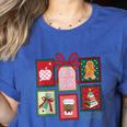 Christmas Teacher Stamps Women's Heather T-Shirt Heather True Royal