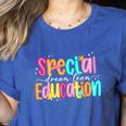 Color Special Education Squad Groovy Dream Team SPED Teacher Women's Heather T-Shirt Heather True Royal