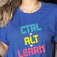 Computer Teacher Back To School Kids Ctrl Alt Learn Women's Heather T-Shirt Heather True Royal