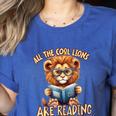 All The Cool Lions Are Reading Lion Teacher Men Women Kids Women's Heather T-Shirt Heather True Royal All The Cool Lions Are Reading Lion Teacher Men Women Kids Women's Heather T-Shirt Heather True Royal