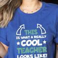 Cool Teacher Saying Teaching Student Men Women Women's Heather T-Shirt Heather True Royal Cool Teacher Saying Teaching Student Men Women Women's Heather T-Shirt Heather True Royal