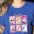 Coquette Bow Spooky Teacher Ghost Halloween Trick Or Teach Women's Heather T-Shirt Heather True Royal Coquette Bow Spooky Teacher Ghost Halloween Trick Or Teach Women's Heather T-Shirt Heather True Royal
