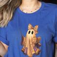 Coquette Music Note Patchwork Ghost Music Teacher Halloween Women's Heather T-Shirt Heather True Royal Coquette Music Note Patchwork Ghost Music Teacher Halloween Women's Heather T-Shirt Heather True Royal