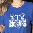 Cougars Teacher Student School Sports Fan Team Spirit Women's Heather T-Shirt Heather True Royal