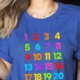 Counting 1-10 Learn To Count Number School Kids Teacher Women's Heather T-Shirt Heather True Royal