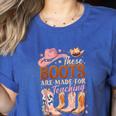 Cowboy Teacher These Boots Are Made-For Teaching School Women's Heather T-Shirt Heather True Royal Cowboy Teacher These Boots Are Made-For Teaching School Women's Heather T-Shirt Heather True Royal