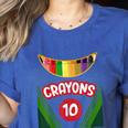 Crayon Box Fun Teacher Student Crayon Squad Halloween 2022 Women's Heather T-Shirt Heather True Royal