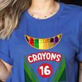 Crayon Box Fun Teacher Student Crayon Squad Halloween 2023 Women's Heather T-Shirt Heather True Royal Crayon Box Fun Teacher Student Crayon Squad Halloween 2023 Women's Heather T-Shirt Heather True Royal
