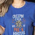 Creepin It Real Pre-K Monsters Halloween Preschool Teacher Women's Heather T-Shirt Heather True Royal