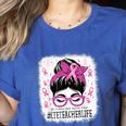 CTE Teacher In October We Wear Pink Breast Cancer Awareness Women's Heather T-Shirt Heather True Royal CTE Teacher In October We Wear Pink Breast Cancer Awareness Women's Heather T-Shirt Heather True Royal