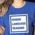 Cuban Language Teacher Women's Heather T-Shirt Heather True Royal Cuban Language Teacher Women's Heather T-Shirt Heather True Royal