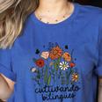 Cultivando Bilingues Dual Language Crew Bilingual Teacher Men Women Girls Kids Women's Heather T-Shirt Heather True Royal Cultivando Bilingues Dual Language Crew Bilingual Teacher Men Women Girls Kids Women's Heather T-Shirt Heather True Royal