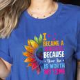 Cute I Became A Teacher Because Your Life Is Worth My Time Women's Heather T-Shirt Heather True Royal