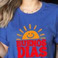Cute Bilingual Spanish Teacher Buenos Dias Sunshine Women's Heather T-Shirt Heather True Royal Cute Bilingual Spanish Teacher Buenos Dias Sunshine Women's Heather T-Shirt Heather True Royal