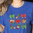 Cute Coquette Pencil Bow Christmas School Teacher Student Women's Heather T-Shirt Heather True Royal