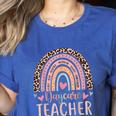 Cute Daycare Teacher Rainbow Leopard Print Childcare Worker Women's Heather T-Shirt Heather True Royal Cute Daycare Teacher Rainbow Leopard Print Childcare Worker Women's Heather T-Shirt Heather True Royal