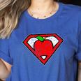 Cute Distressed Super Teacher Superhero Apple Shirt Women's Heather T-Shirt Heather True Royal Cute Distressed Super Teacher Superhero Apple Shirt Women's Heather T-Shirt Heather True Royal