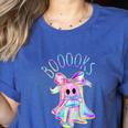 Cute Ghost Book Reading Halloween Teacher Top Girls Women Women's Heather T-Shirt Heather True Royal