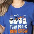 Cute Ghost Team Pre K Boo Crew Halloween Teacher Student Women's Heather T-Shirt Heather True Royal