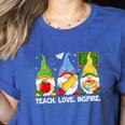 Cute Gnomes Teach Love And Inspire Back To School Teacher Women's Heather T-Shirt Heather True Royal