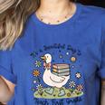 Cute Goose It's A Beautiful Day To Teach 1st Grade Teacher Women's Heather T-Shirt Heather True Royal