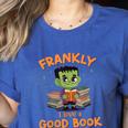 Cute Halloween Teacher Librarian Frankenstein Reading Books Women's Heather T-Shirt Heather True Royal Cute Halloween Teacher Librarian Frankenstein Reading Books Women's Heather T-Shirt Heather True Royal