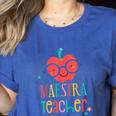 Cute Maestra Teacher Women's Heather T-Shirt Heather True Royal