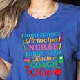 Cute Principal Nurse Lunch Lady Teacher Coach Homeschool Mom Women's Heather T-Shirt Heather True Royal