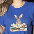 Cute Reading Bunny Glasses Books Bookworm Reader Teacher Women's Heather T-Shirt Heather True Royal Cute Reading Bunny Glasses Books Bookworm Reader Teacher Women's Heather T-Shirt Heather True Royal