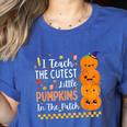 Cute Teacher Halloween For Women Men Teacher Pumpkin Women's Heather T-Shirt Heather True Royal