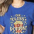 Cute Teacher Popcorn Day Women's Heather T-Shirt Heather True Royal Cute Teacher Popcorn Day Women's Heather T-Shirt Heather True Royal