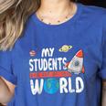 Cute Teacher My Students Are Out Of This World Space Men Women Kids Women's Heather T-Shirt Heather True Royal
