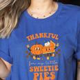 Cute Thanksgiving Teacher Thankful For My Sweetie Pies Mom Women's Heather T-Shirt Heather True Royal