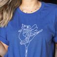 Dancing Turkey Happy Thanksgiving Day Ballet Dance Teacher Women's Heather T-Shirt Heather True Royal