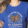 Daycare Provider Teacher Childcare Worker Leopard Heart Fun Women's Heather T-Shirt Heather True Royal